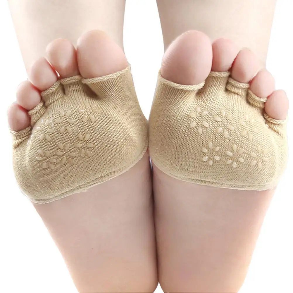 Calcetines antideslizantes, cojines para el pie, medias medias, almohadillas para el antepié, herramientas reutilizables y transpirables para el cuidado de los pies para mujeres y hombres