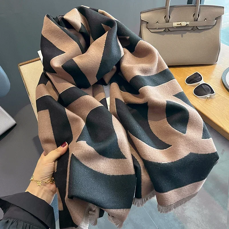 Winter Warm Cashmere Scarf for Women Plaid Print Pashmina Blanket Thick Shawl Wrap Neckerchief Fashion Bufanda Echarpe Poncho