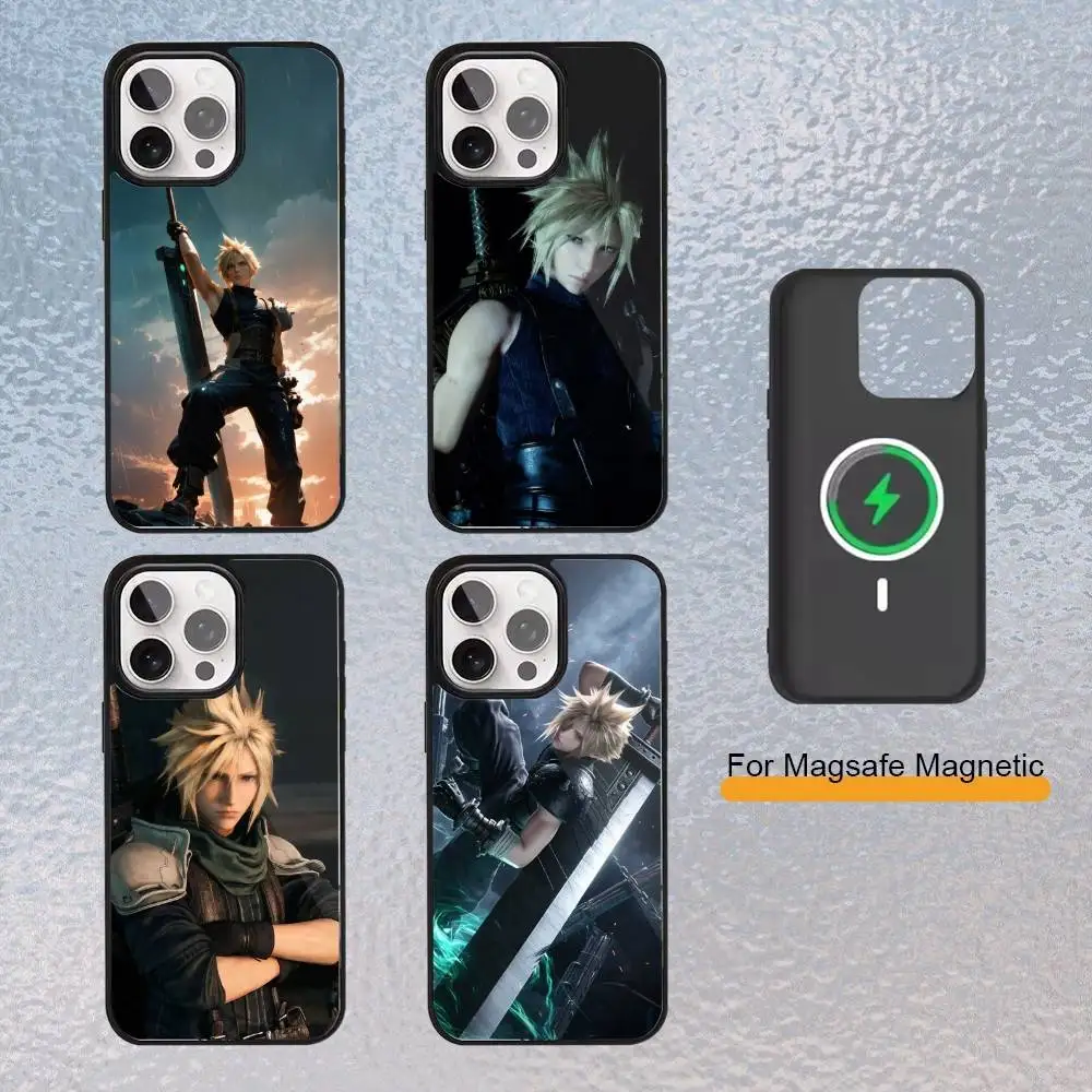 

F-Final F-Fantasy V-VII Cloud Phone Case For iPhone Magsafe Magnetic 17,16,15,14,13,12,11 Wireless Charging cover