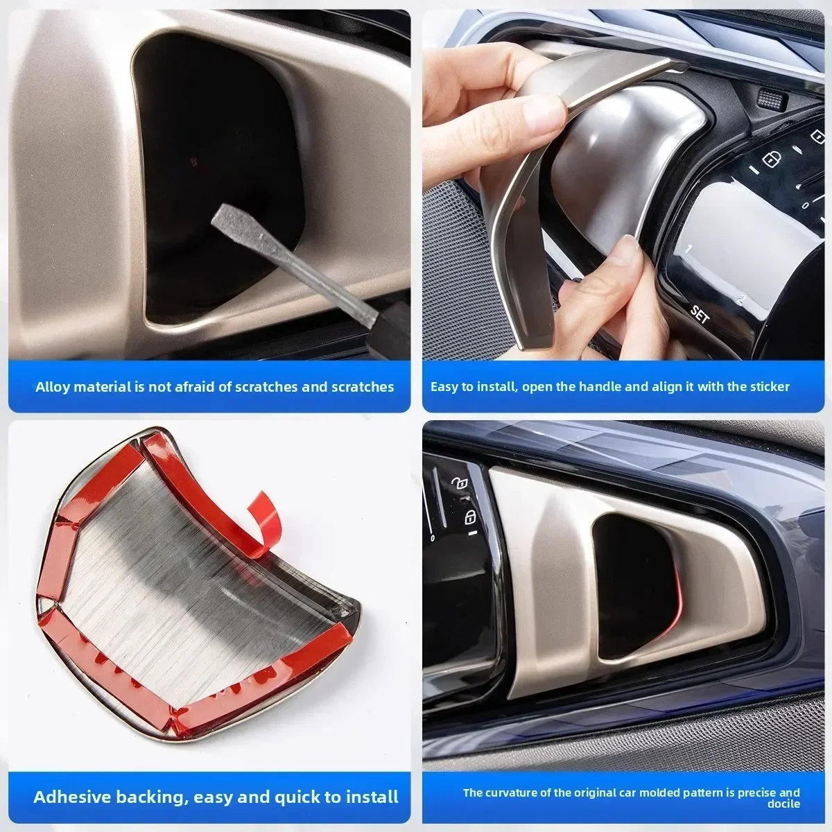 For BMW X3 2025 Car Inner Handle Door Bowl Protective Sticker Alloy Anti-scratch Door Handle Decoration car interior Accessories 4