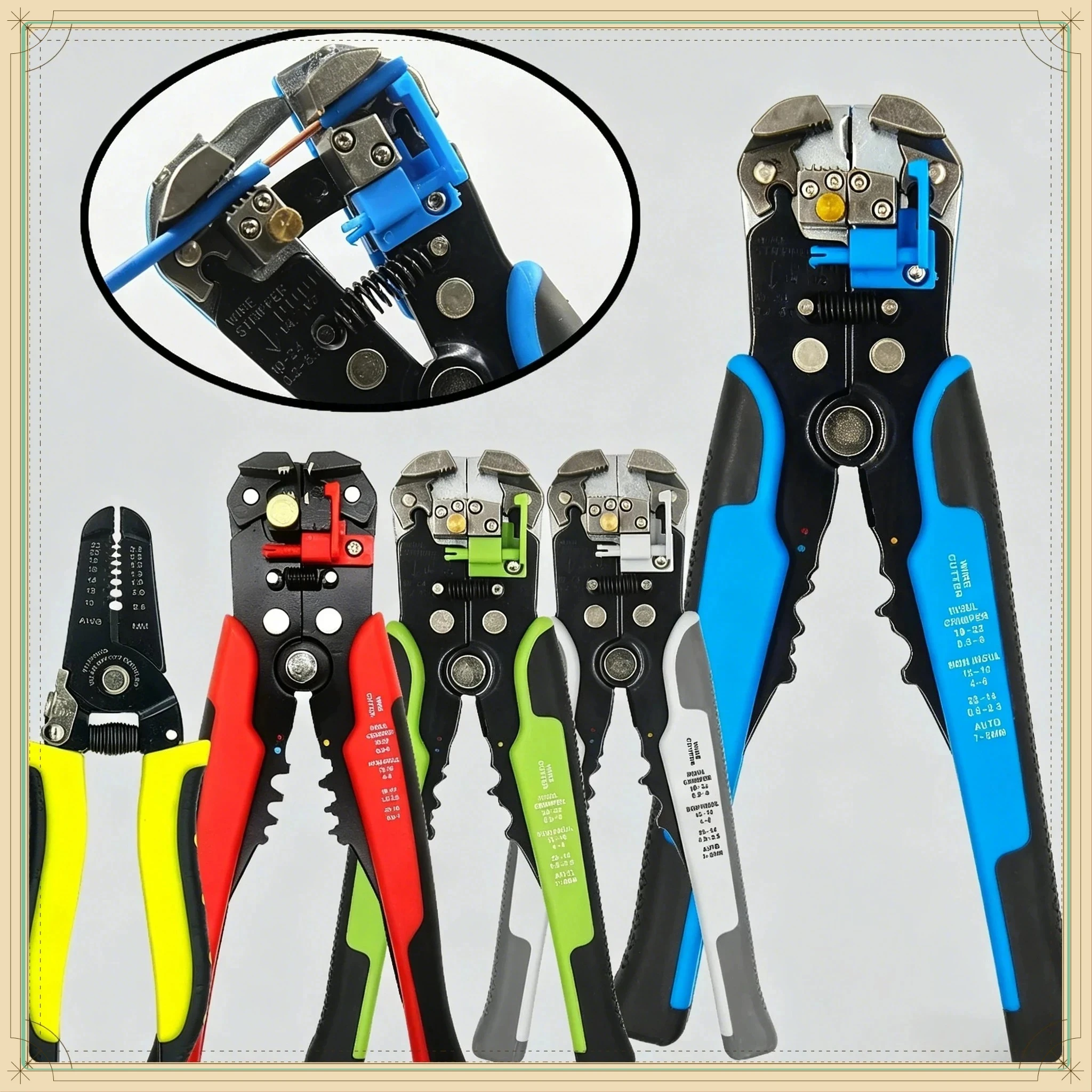 High Precision Electrician Wire Stripper Crimping Pliers With Guide Ruler Cable Cutting Terminal Crimping Hand Tool