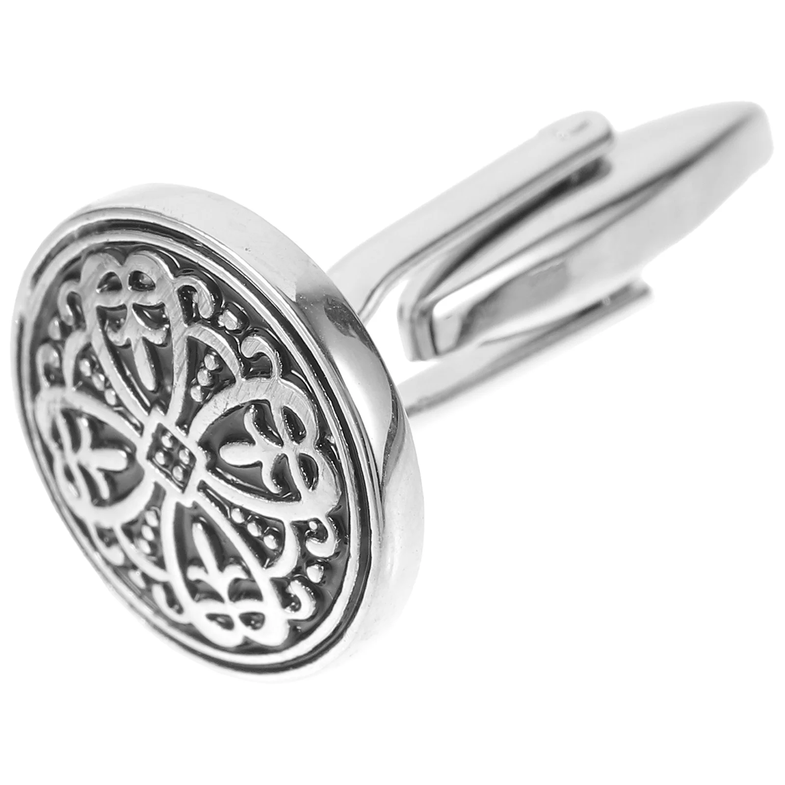 أزرار أكمام مطلية بسبائك النحاس للجنسين خمر الأزهار الفضة السوداء ريترو ستايل الرجال النساء كم زر هدية الزفاف #5