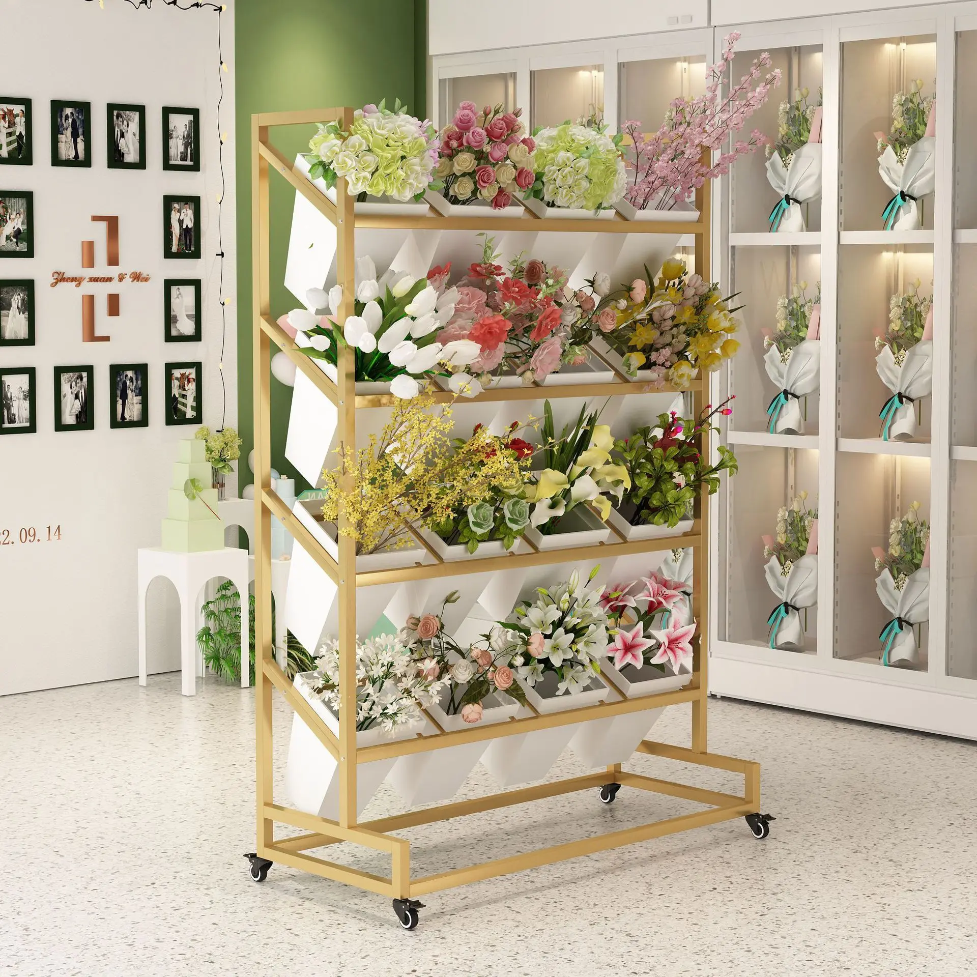 wrought iron stand stand wake up freezer shelf bucket display stand flower storage easy