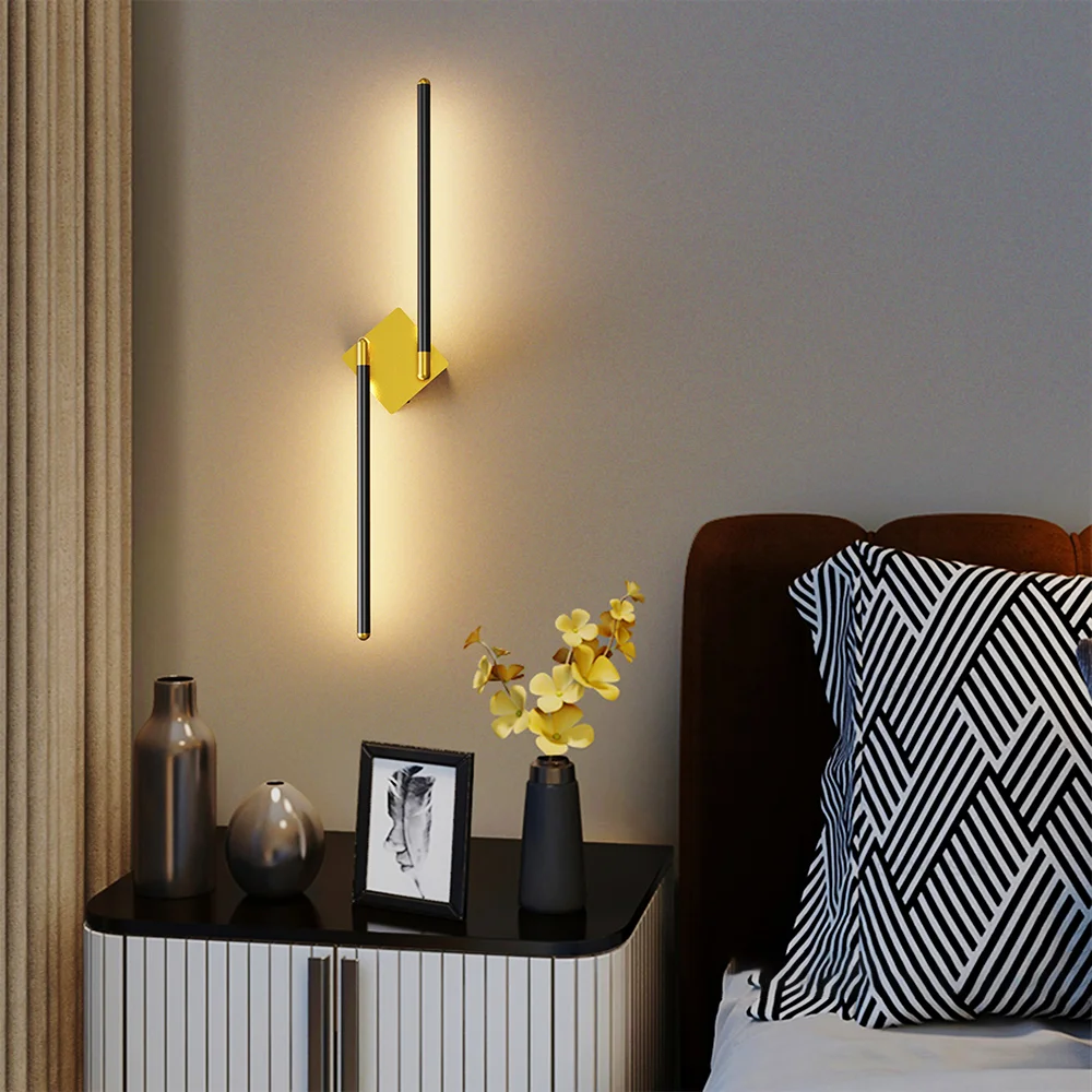 Moderne Lijn Wandlamp Aluminium Hal Licht Tri-Color Veranderende Licht Opladen Poort Led Muur Licht Elegant Omgevingslicht