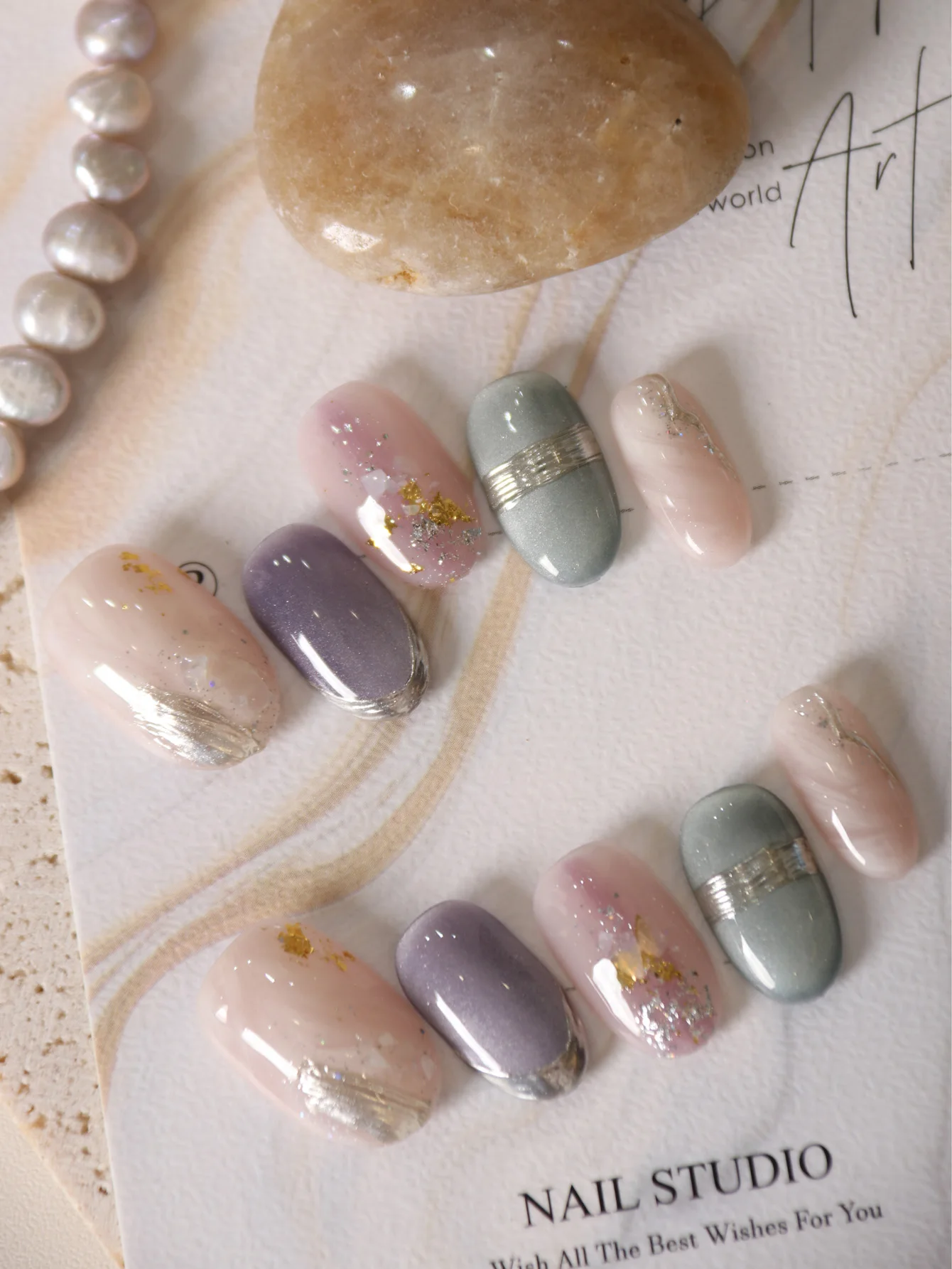 10 pçs imprensa em unhas pó curto roxo halation acrílico imprensa em unhas falsas inclui 1 folha de abas adesivas & 1 pc mini arquivo