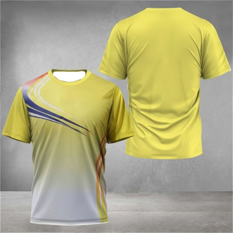 Simple Fashion Running Football Badminton T Shirts For Men Summer Casual Outdoor Fitness Sports T-shirts Loose Breathable Tees