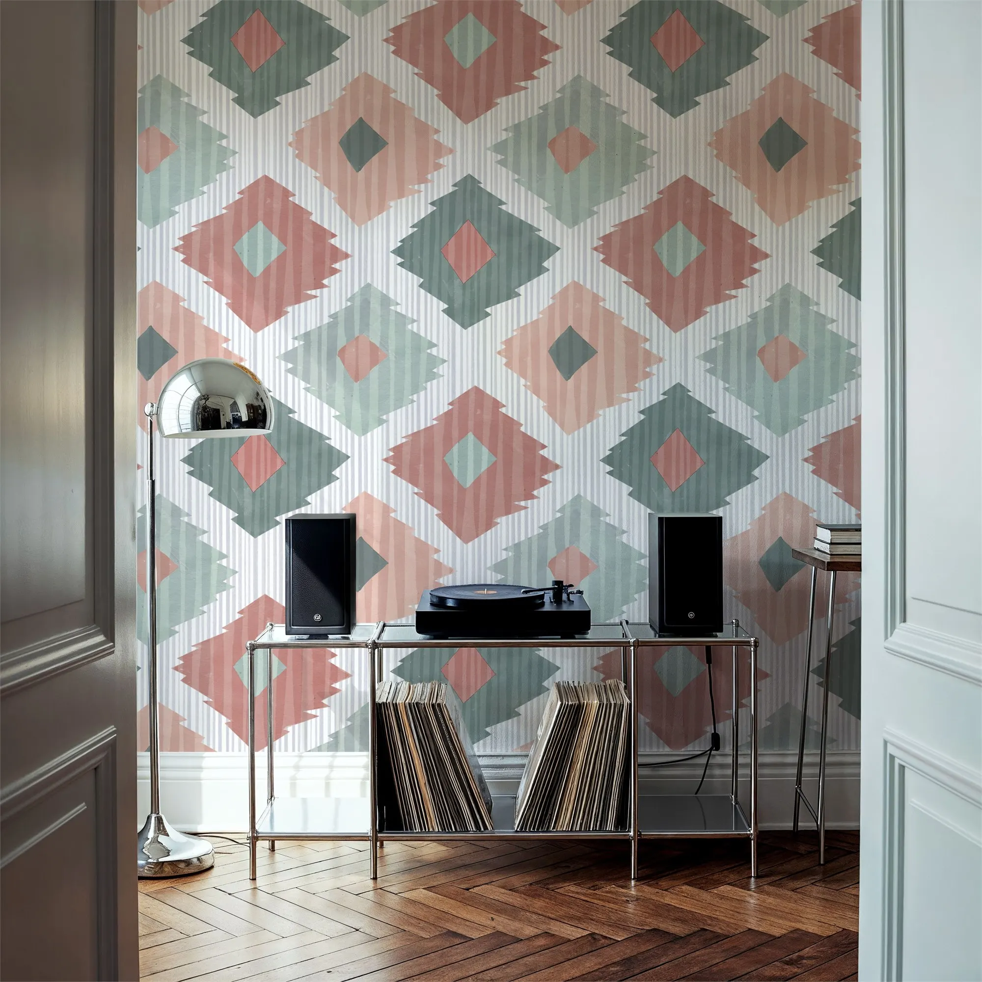 Ikat Woven Fabric - Niestandardowy wzór Ikat V Duża samoprzylepna