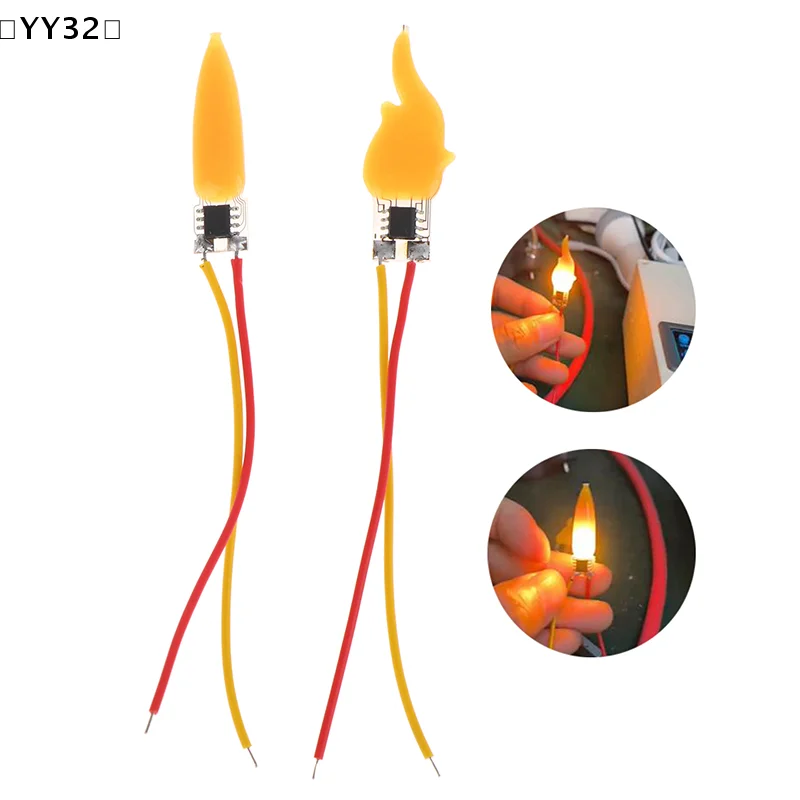 2/5/10PCS Flame Light Bulbs 2200K Diode Flame LED Filament 3V LED Flame Effect Light Bulb For NewYear Party Decor〔YY32〕