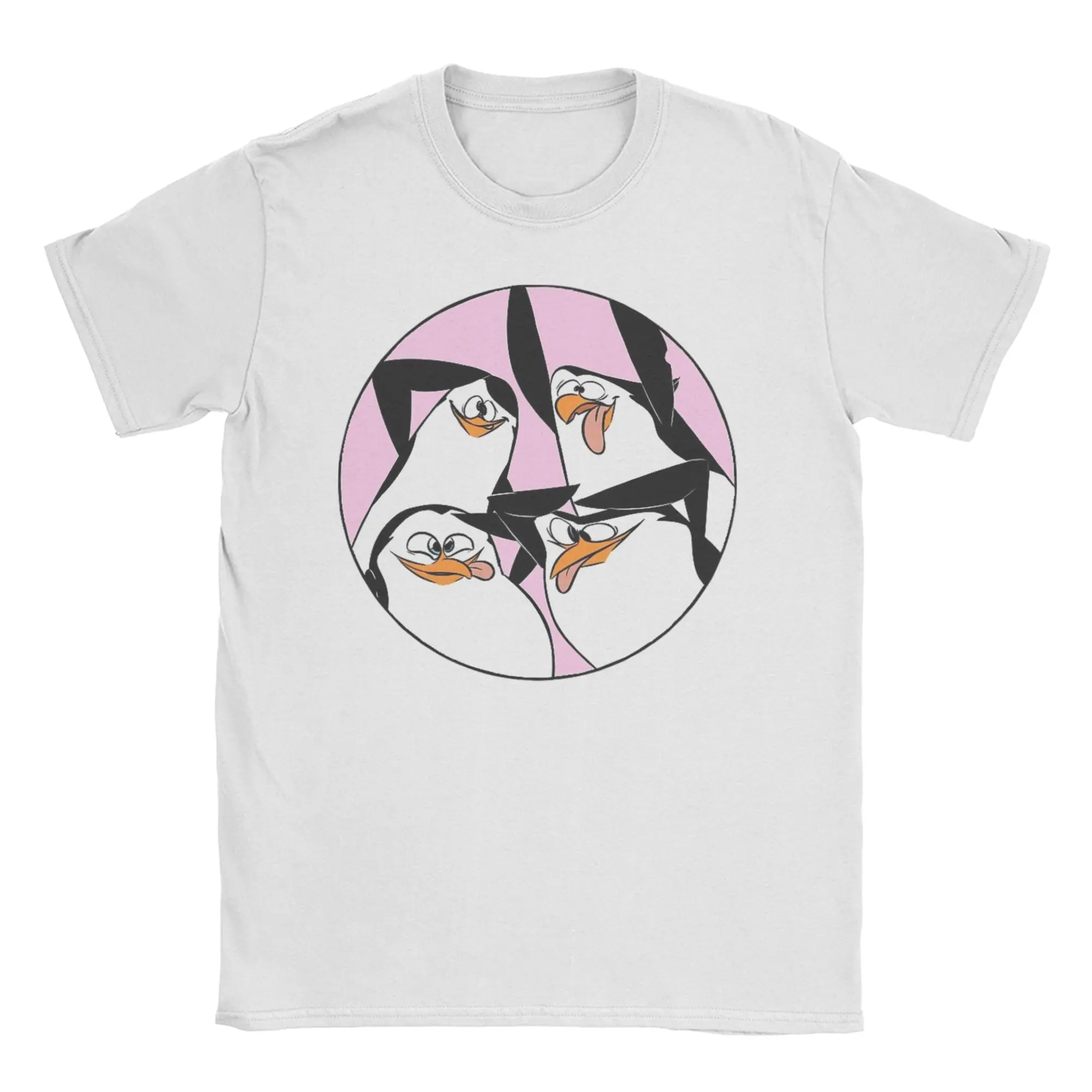 Camiseta masculina e feminina Madagascar PenguinsBrothers Vintage 100% algodão, camiseta de manga curta, gola redonda, roupas plus size