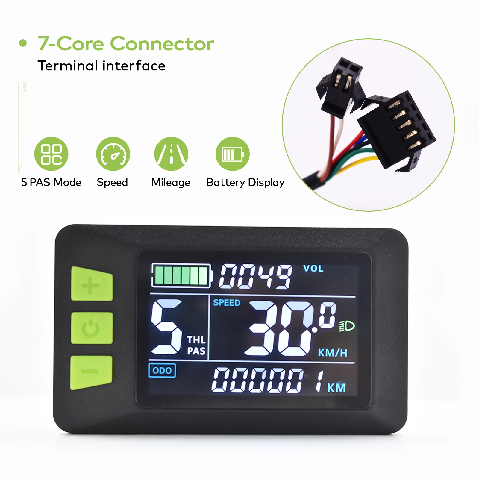 P3c Lcd Display Dashboard Colorful Screen 24/36/48/60v E-bike Meter 36v 350w Sine Wave
