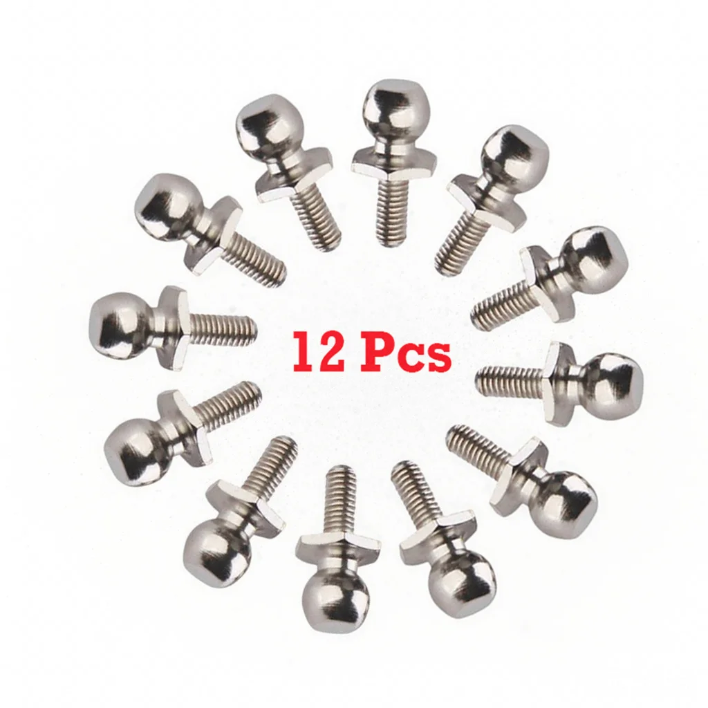 12pcs M3 Ball Head Screw For 1:10 Rc Car Hsp 94188/94123/94166/94107 Remote Control Cars Truck Spare Parts 02038