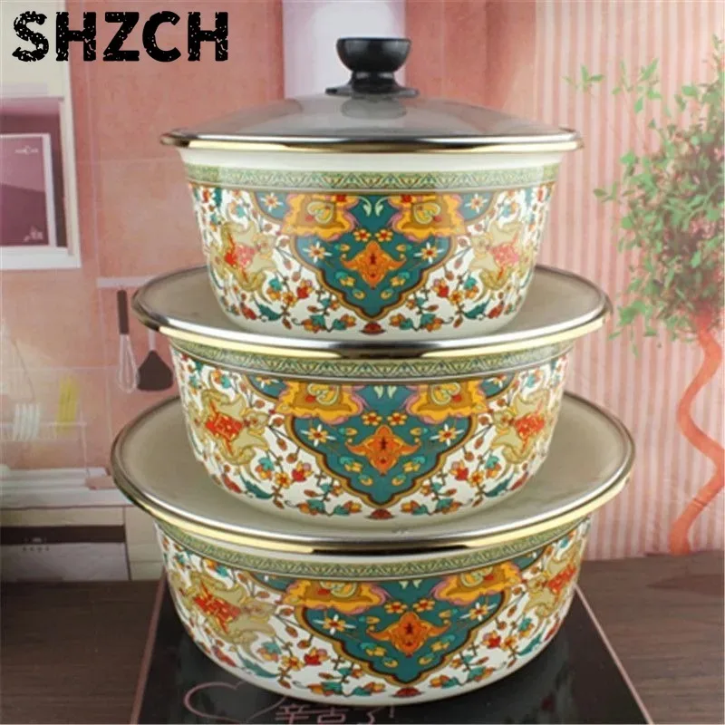 Extra Thick Enamel Basins Enamel Bowl Mixing Basins Deepening Multi-purpose Basin Vegetable Washing Basin Nordic Fruit Plate