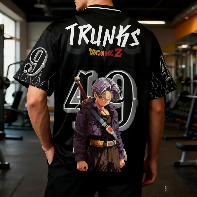 

2026 Summer Hot Sale Dragon Ball Z Trunks 3D Print V-Neck T-Shirt Retro Oversized Unisex Casual Tops for Men Women & Children