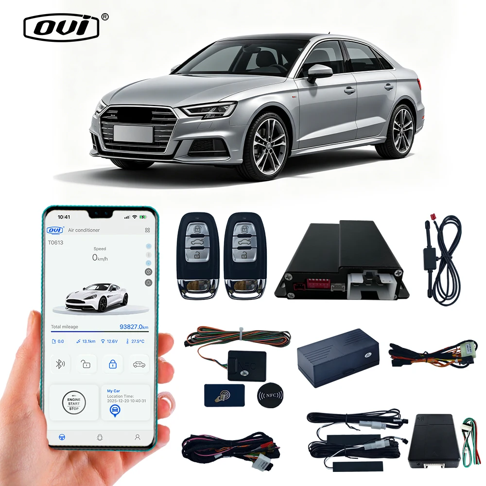OVI 8900 App Control Car Alarm App Controlled Start Kit Remote Starter Keyless Entry For Audi Q3 Plug-and-Play