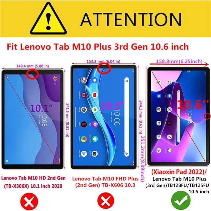 for Lenovo Xiaoxin Pad 2022 Tab M10 Plus 3rd Gen Case 10.6