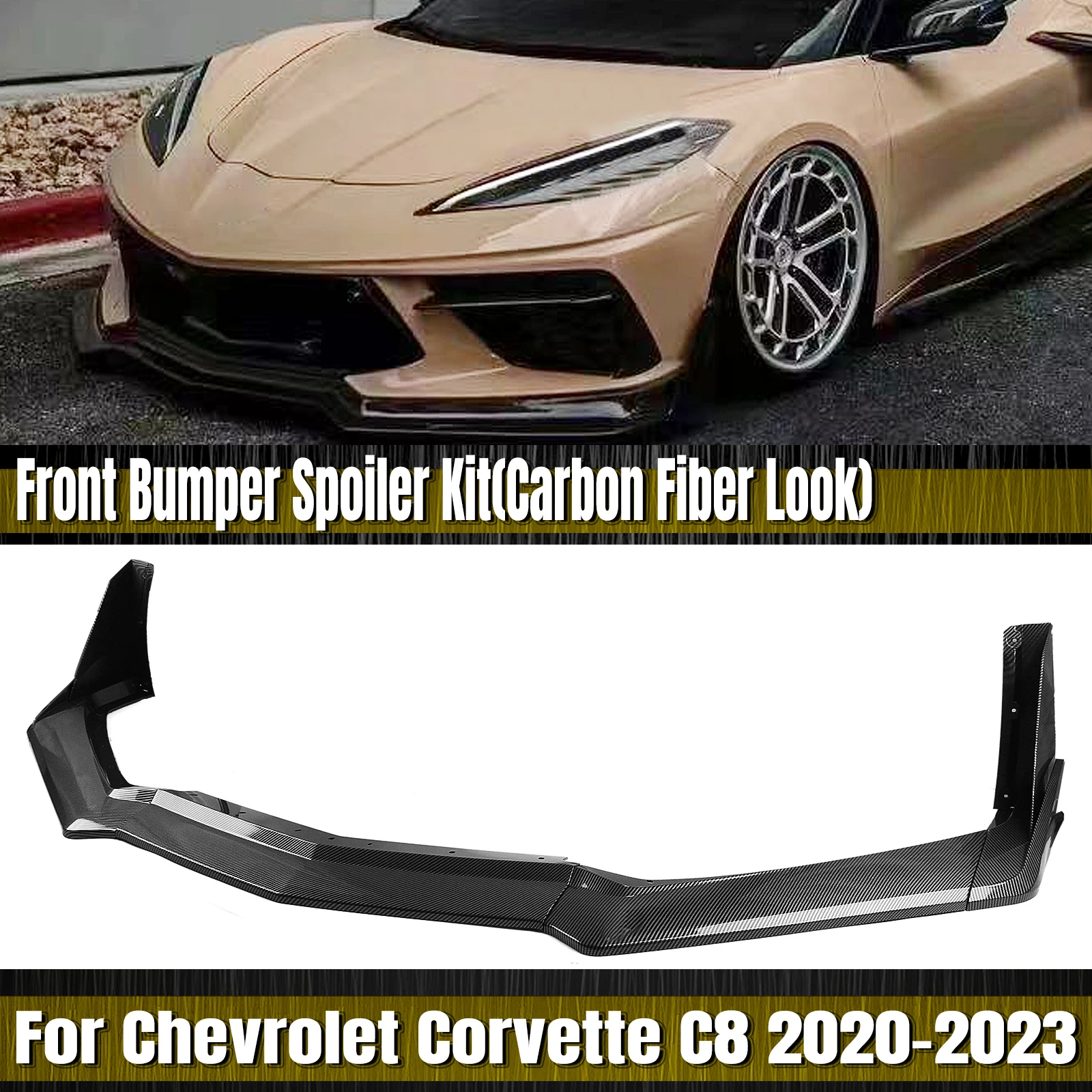 

Автомобильный передний бампер спойлер губа сплиттер для Chevrolet Corvette C8 STG Stingray 2020-2024 Z51