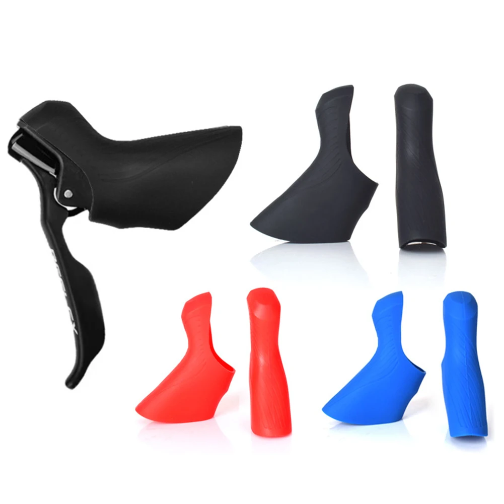 1 Pair Highway Color Hand Brake Lever Cover 7/8/9/10/11/12 Replace Speed Silicone Handle Cover Bicycle Replacement Supplies