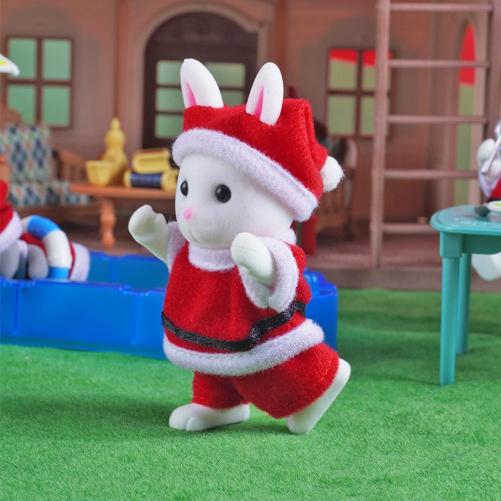 Box Verpackung Wald Familie Rentier Hase Panda Tier Simulation Puppenhaus Spielset Spielhaus Spielzeug Zubehör Weihnachtsgeschenk für Kinder – Detail 8