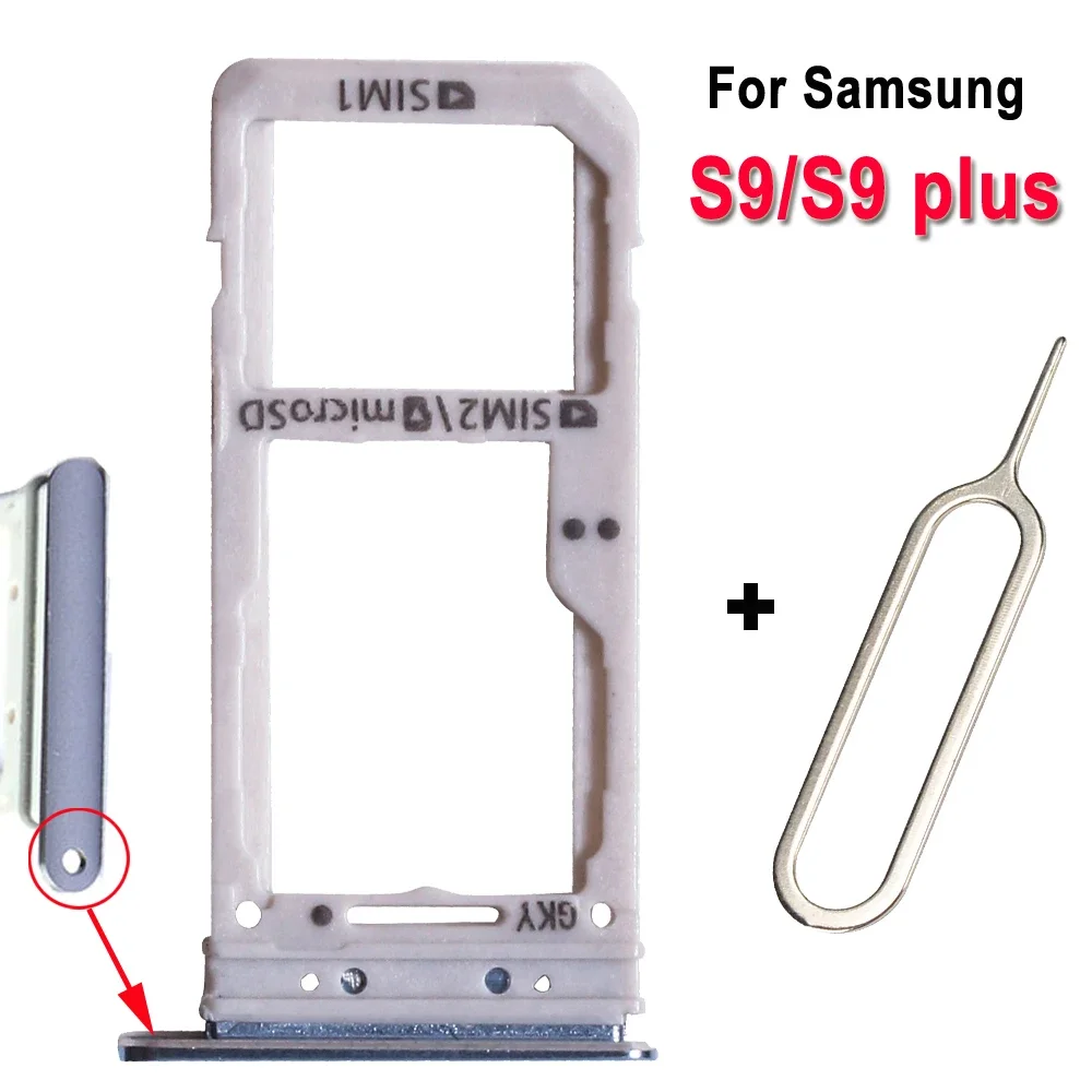 one set  Nano SIM Card Tray Holder Slot Container Adapter For Samsung S9 G960F S9 PLUS G965F With SD SIM Card Tray