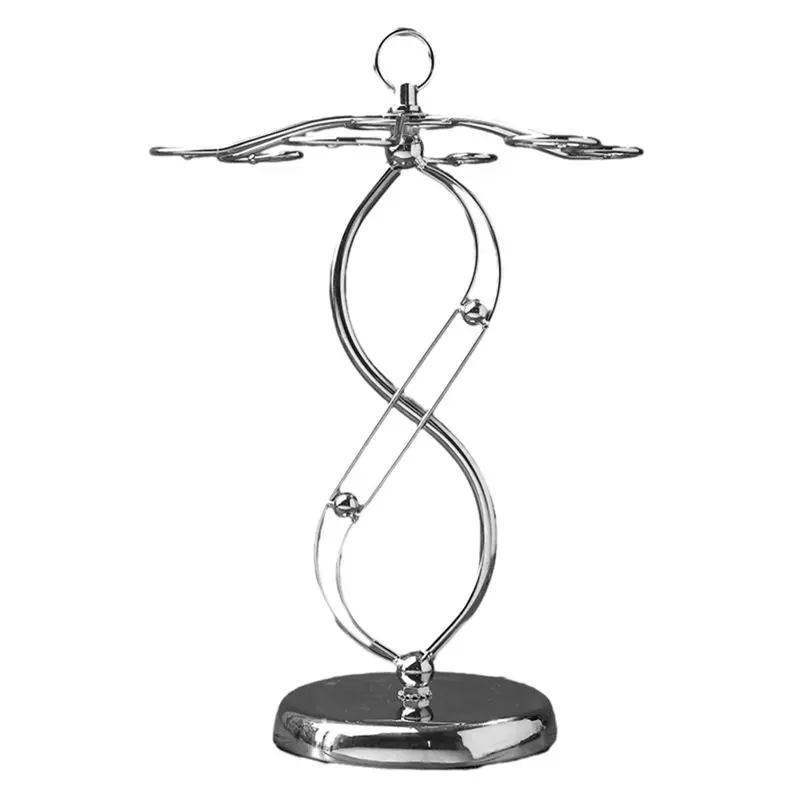 

ABWR-Wine Glass Holder With Scrollwork Design, Freestanding Tabletop Stemware Storage Rack With 6 Hooks
