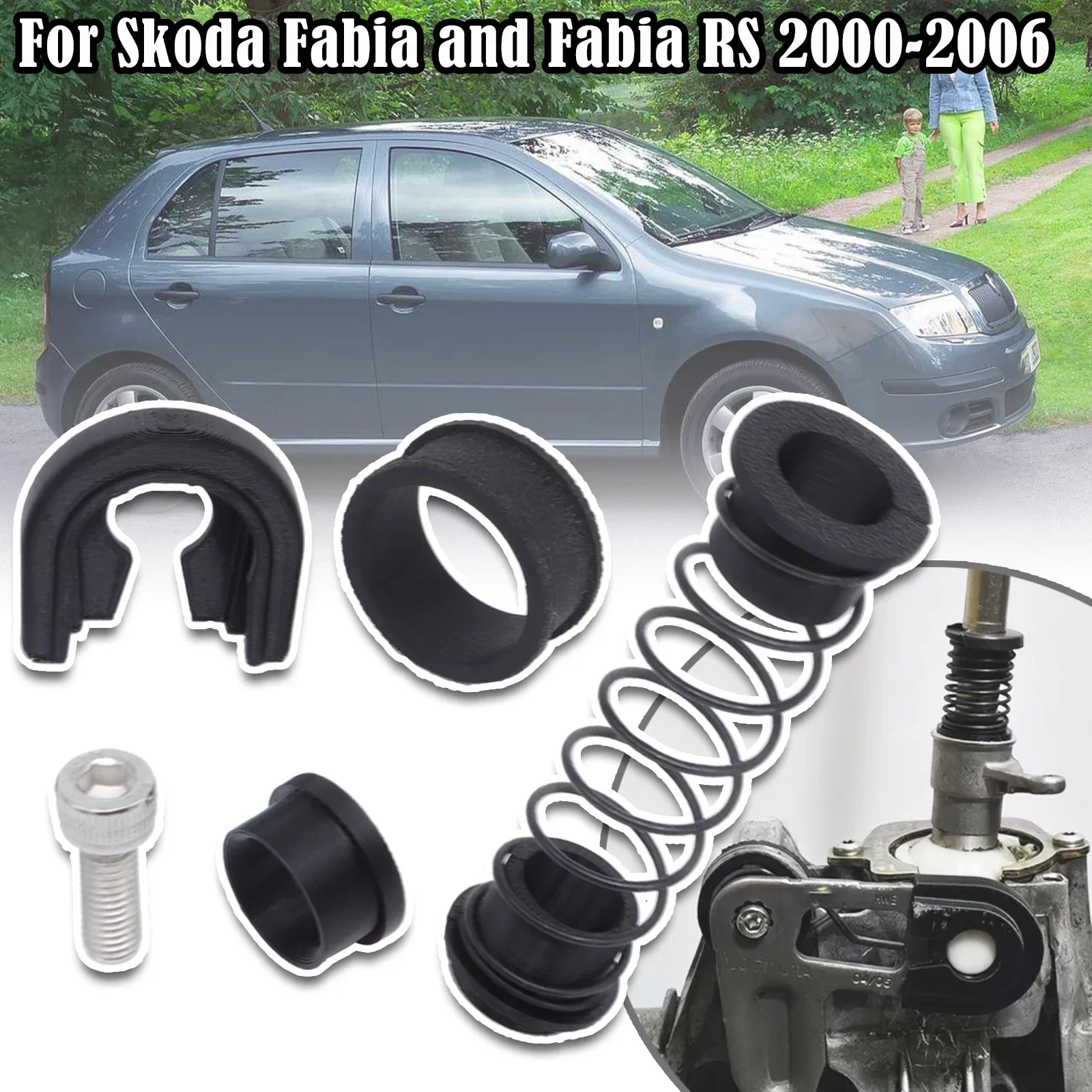 

For Skoda Fabia/Fabia RS Gearbox Repair Kit Trans Shifter First Gear Getter Reverse Lever Change Selector Linkage Bushes 2000-06