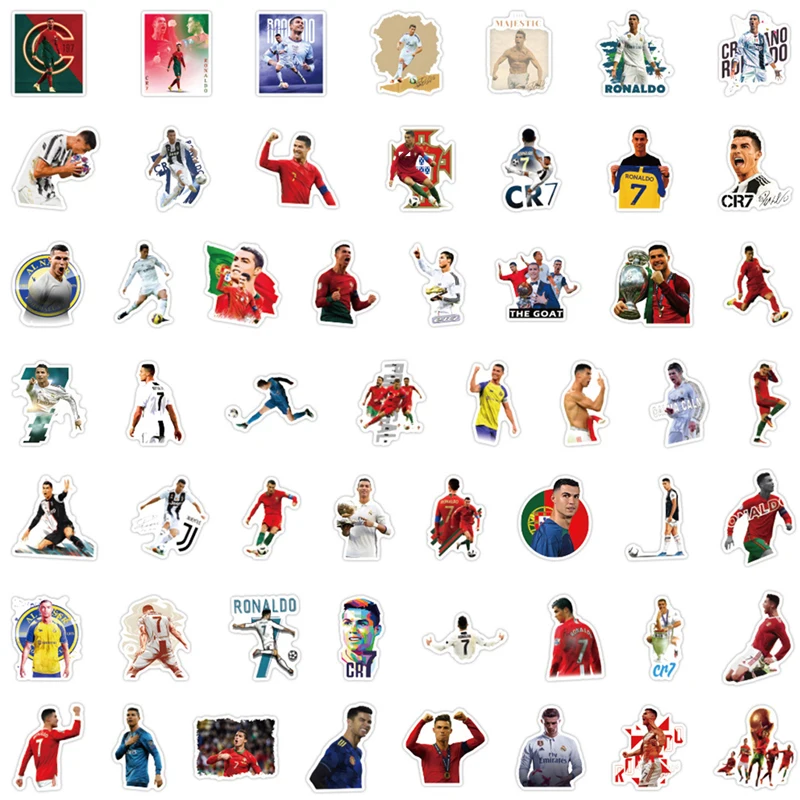 50PCS Football Star DIY Graffiti Stickers Cristiano Ronaldo Party Decoration Water Cup Phone Shell Waterproof Sticker