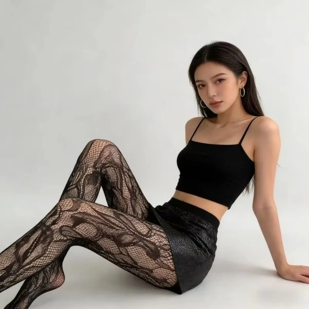 Sexy Openwork Floral Jacquard Stockings Stretch Mesh Breathable Comfortable Lace Tights Mesh Stockings Women