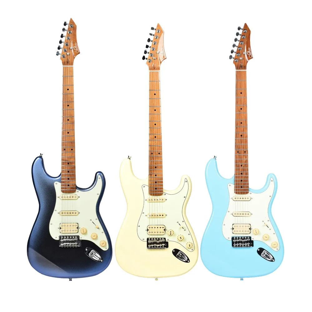 Wooden Electric Guitar Maple Fingerboard Closed Knob Creative 6-string Electric Guitars Active Pickup Electric Instrument