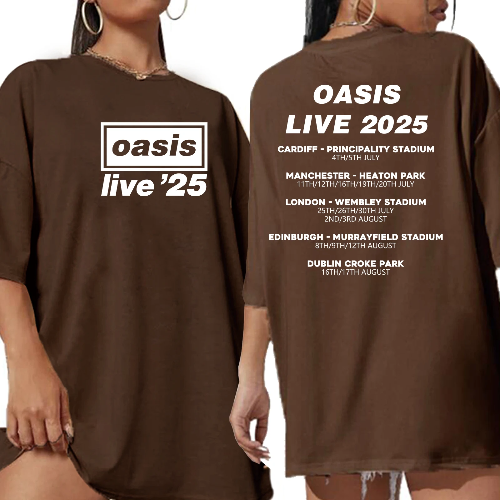 OASIS Live 25 Tour 2025 t-shirt Extra Large o-collo manica corta moda camicie Oversize