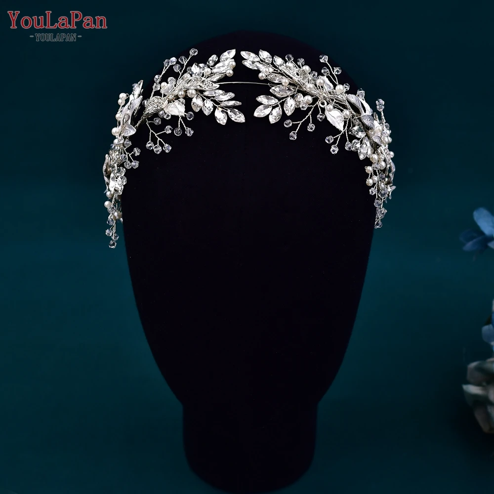 

YouLaPan Bridal Headpiece Alloy Leaf Headband for Brides Wedding Hair Accessories Princess Tiara Bridesmaid Headdress HP272