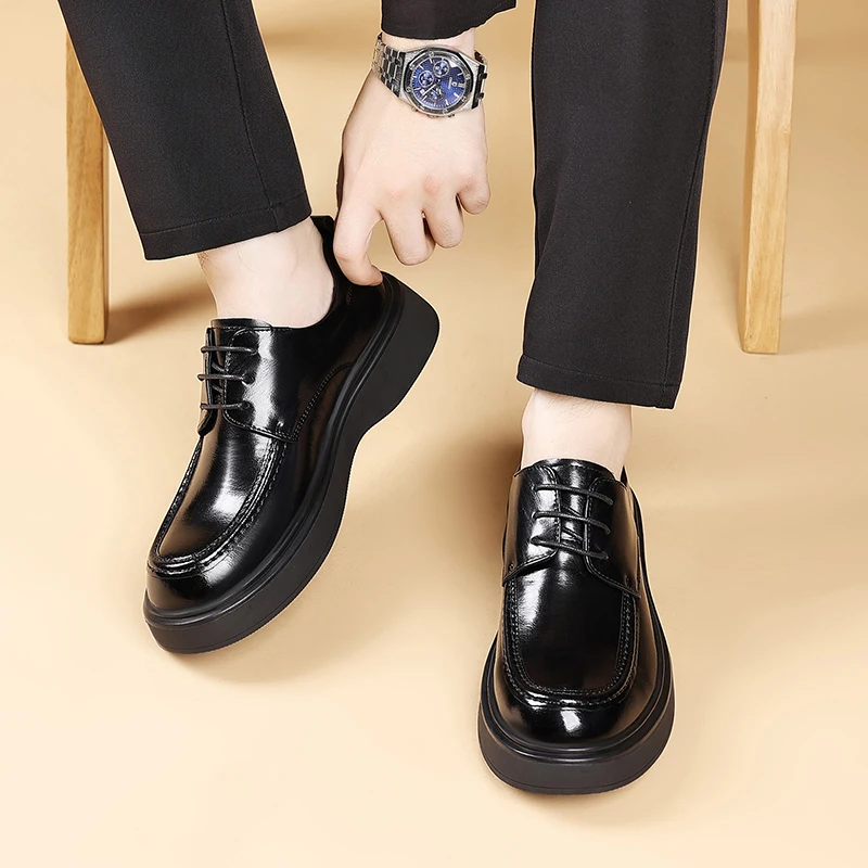 

Men's Classic Leather Shoes Leisure Business Quality Style Office or daily work Thick soled suit shoes Luxury adult hot selling