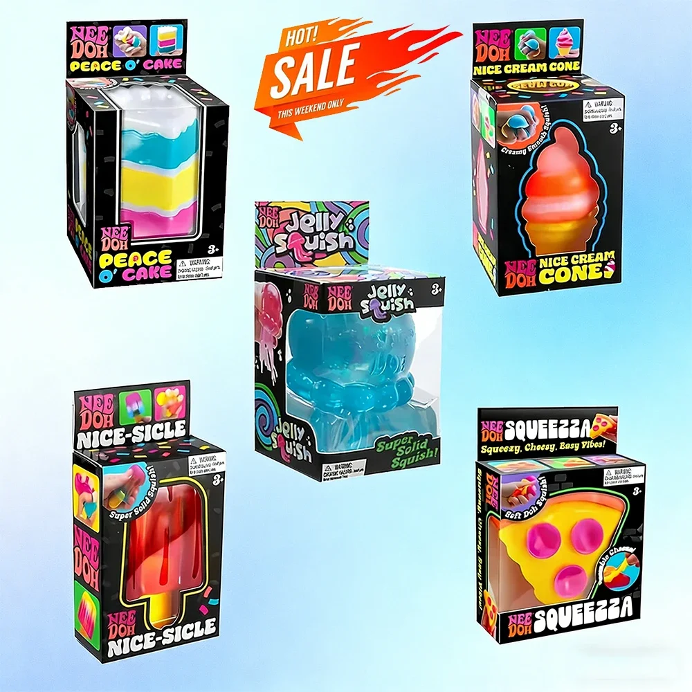 Juguete sensorial Schylling Needoh Nice Cube, bloque antiestrés, para apretar, aliviar el estrés, rompecabezas y relajación