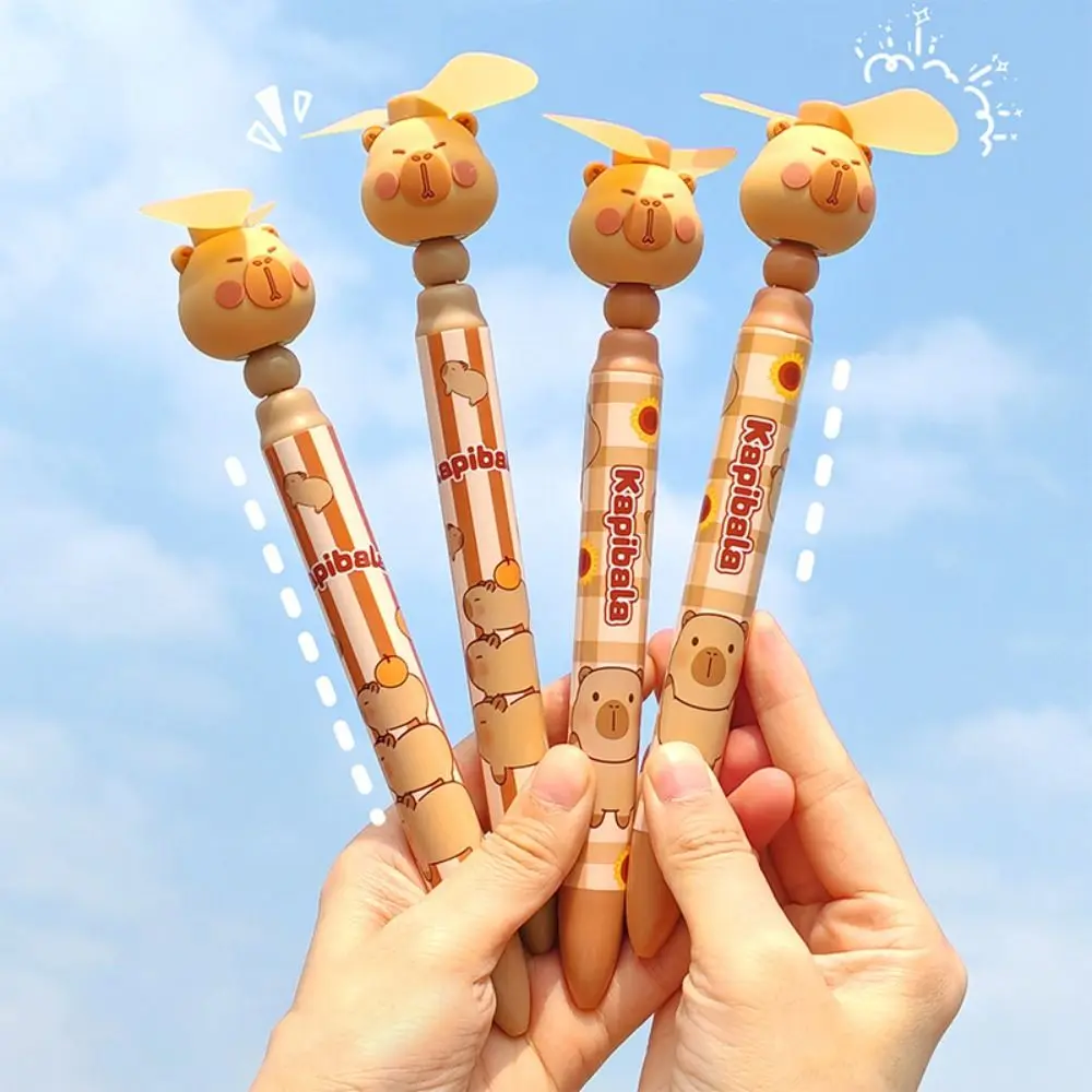 

Нейтральная ручка Creative Capybara Fan 90° ° Вращающаяся шариковая ручка с героями мультфильмов, подарок, гелевая ручка с черными чернилами 0,5 мм, школьные принадлежности