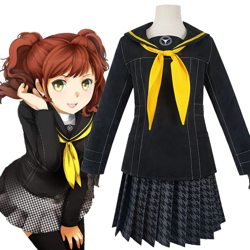 Game Persona 4 Cosplay Kujikawa Rise Costume Women Girls Black JK Uniform Outfits Halloween Carnival Sailor Suit