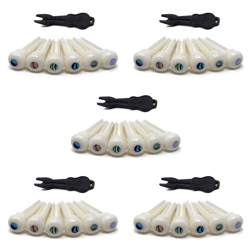 

30X Guitar Cattle Bone Material Acoustic Guitar Bridge Pins With Pearl Shell Dot For Acoustic Folk Guitar Accessories