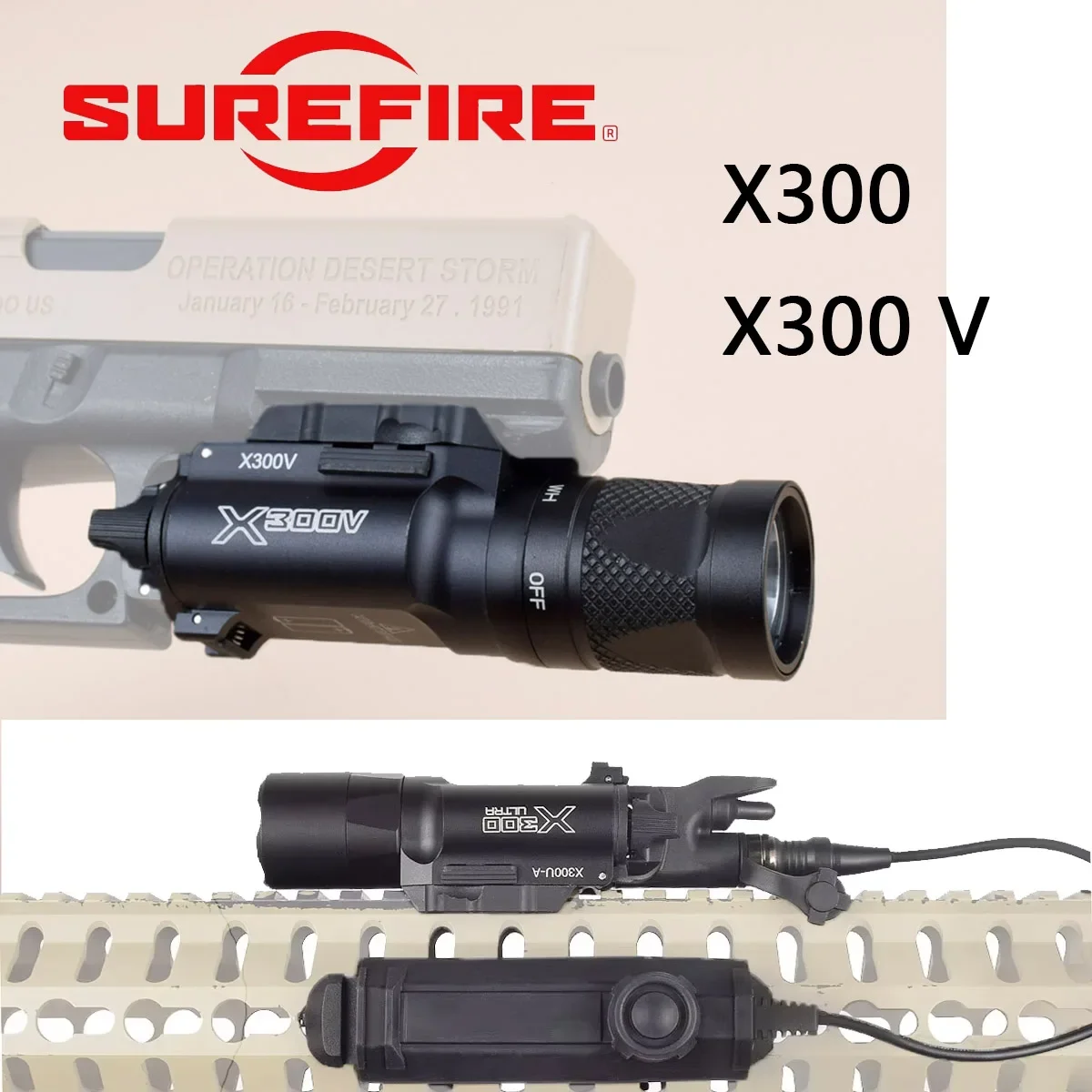 

Тактический SureFire X300 Ultra X300U X300V IR фонарик для оружия Remote, двойной функциональный переключатель, охотничий свет, постоянное мгновенное управление