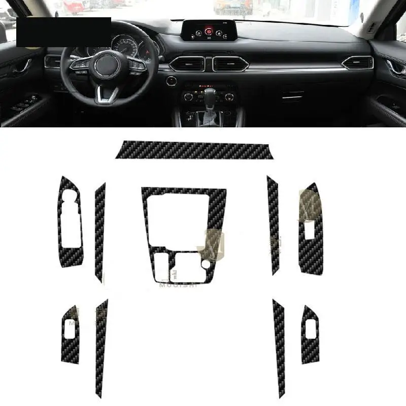 

Car interior carbon fibre Film 5D PET Center console Anti scratch resist film Accessories refit PPF For Mazda CX-8 2021-2023