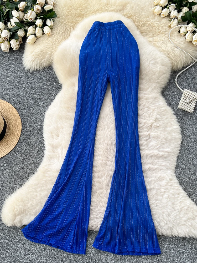 Pantalones de Yoga de cintura alta iny Tead para mujer, pantalones informales ajustados, piernas micro acampanadas, ropa informal de puro deseo, fibra de poliéster