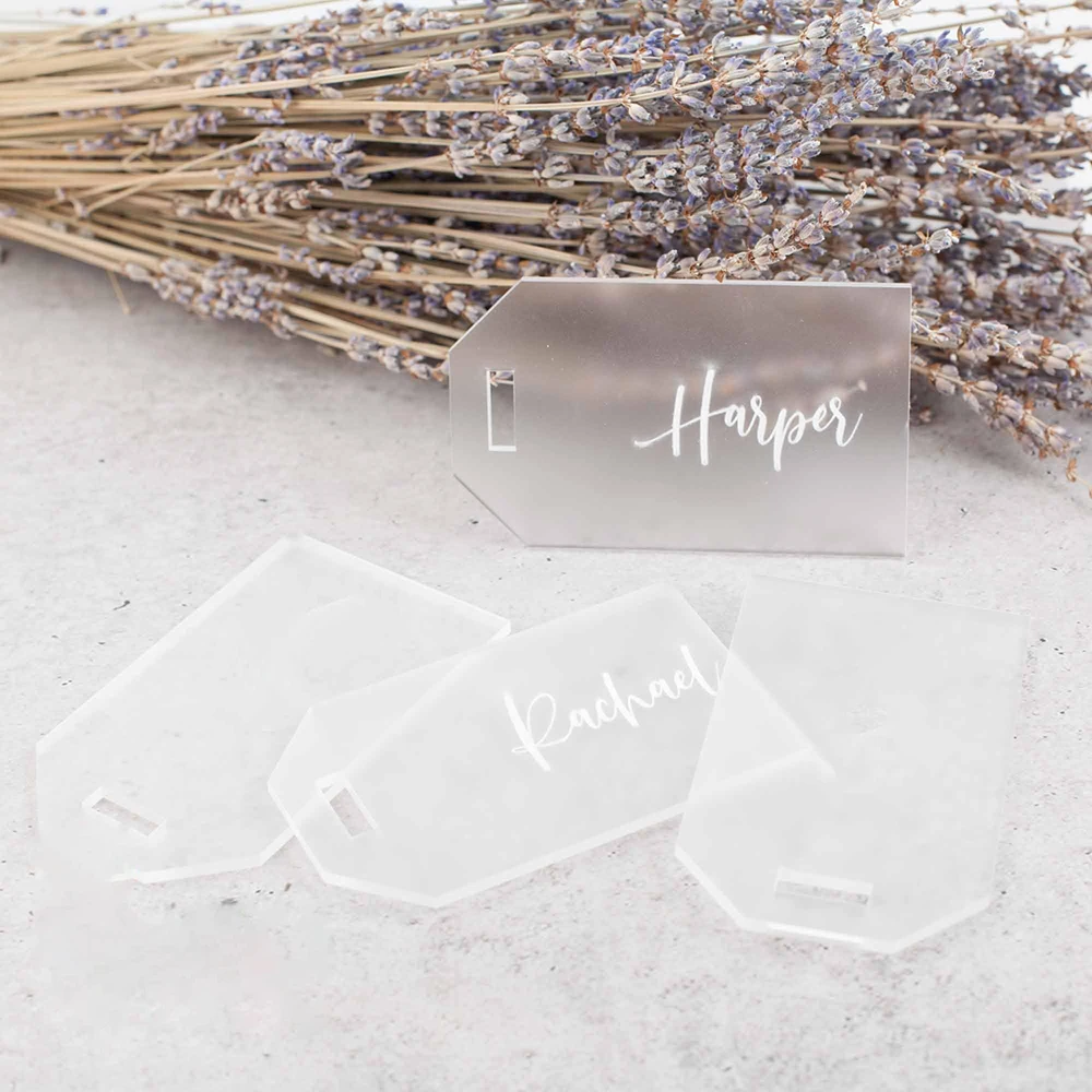 

Blank Rectangle Acrylic Luggage Tag Blanks for Guest Tag Table Decor Wedding Plcae Card DIY Party Banquet Table Setting Gift Tag