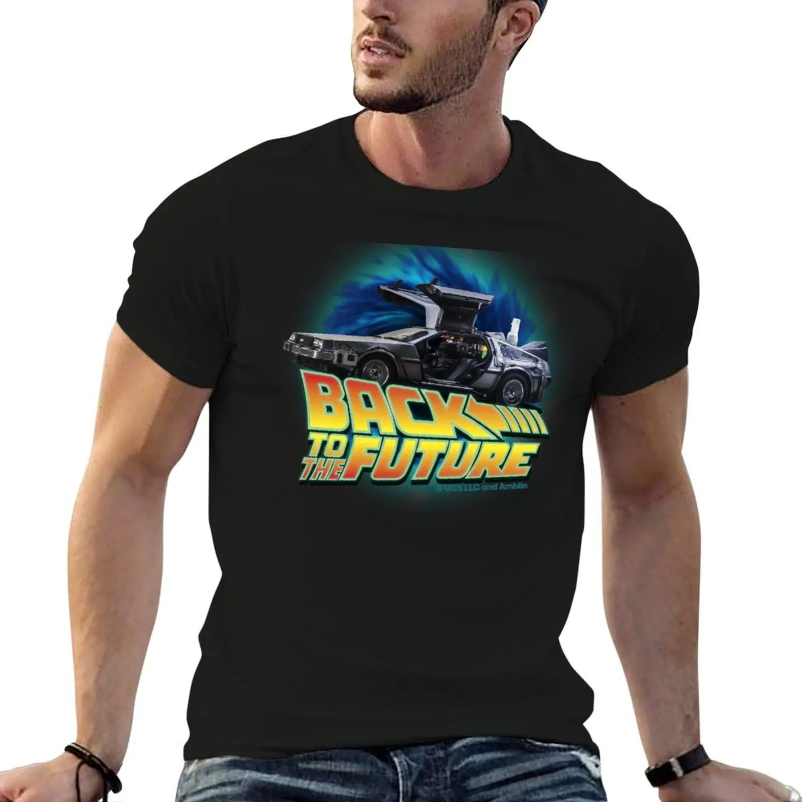 

Back to the future movie. Delorean in time T-Shirt t shirt man cotton t shirt men 100% cotton luxury brand T-Shirt
