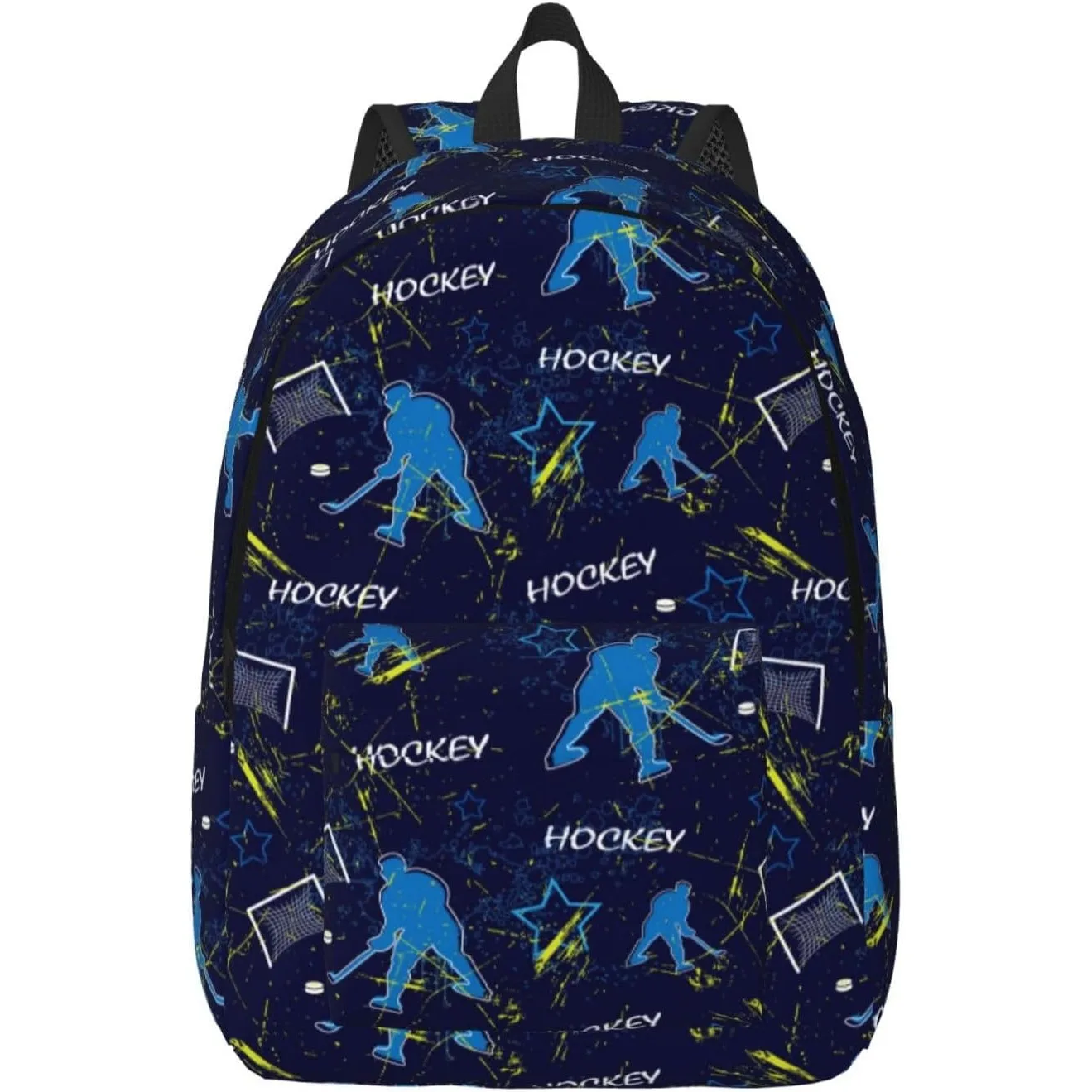 

Travel Laptop Backpack - hockey players blue cool Computer Canvas Backpack Bag with Adjustable Straps