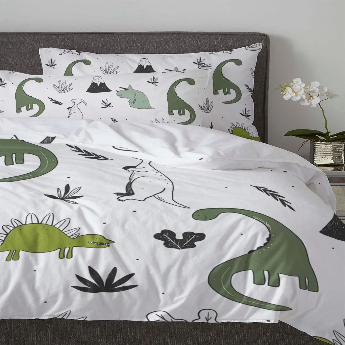 Animal Green Dinosaur Plant Duvet Cover Bed Bedding Set Home Textile Quilt Cover Pillowcases Bedroom Double Bedding Set No Sheet 5