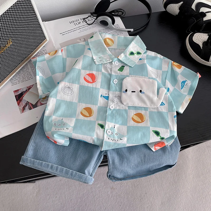 Children Clothing Mother Kids Clothes Children's Sets Boys T-shirt Shorts Summer Cotton Short Sleeve Fashion Suit2PCS