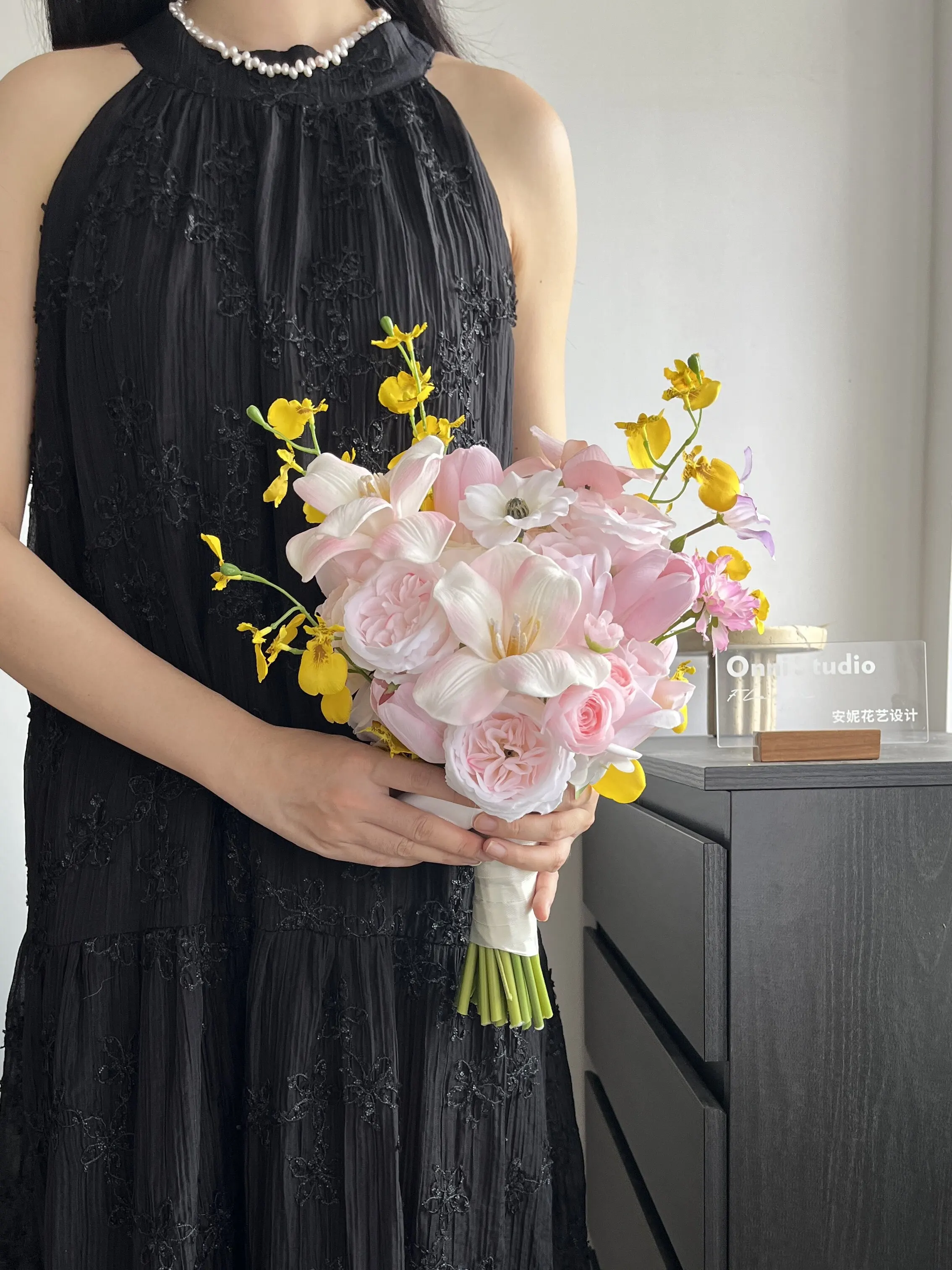 Pink Rose Simulation Bouquet Simulation Bouquet Wedding Certificate Engagement Wedding Flower Advanced