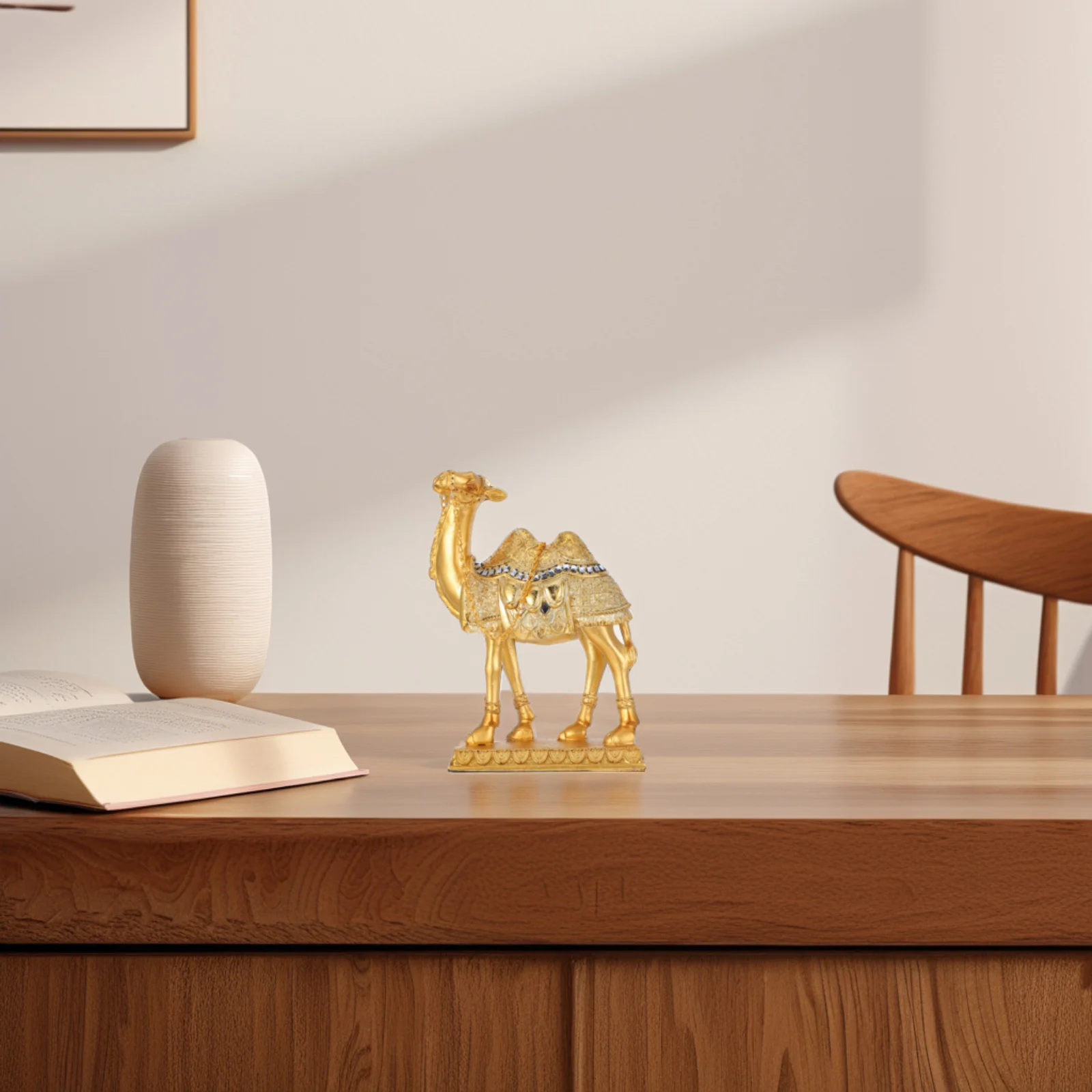 

1pcs Camel Statue Middle Eastern Style Resin Craft Lifelike Details Home Decor Animal Sculpture For Living Room Desktop Shelf