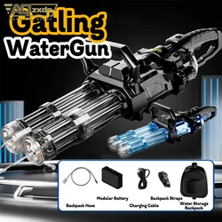 Summer Outdoor Electric Burst Water Bomb Gun Simulates flame and automatically and glows with water storage backpack Gatling Toy