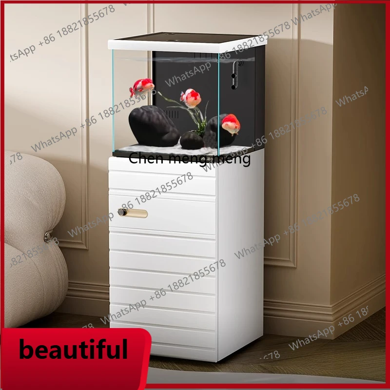 

X New living room small ultra-white glass landscaping bottom filter sea tank ecological aquarium household fish tank