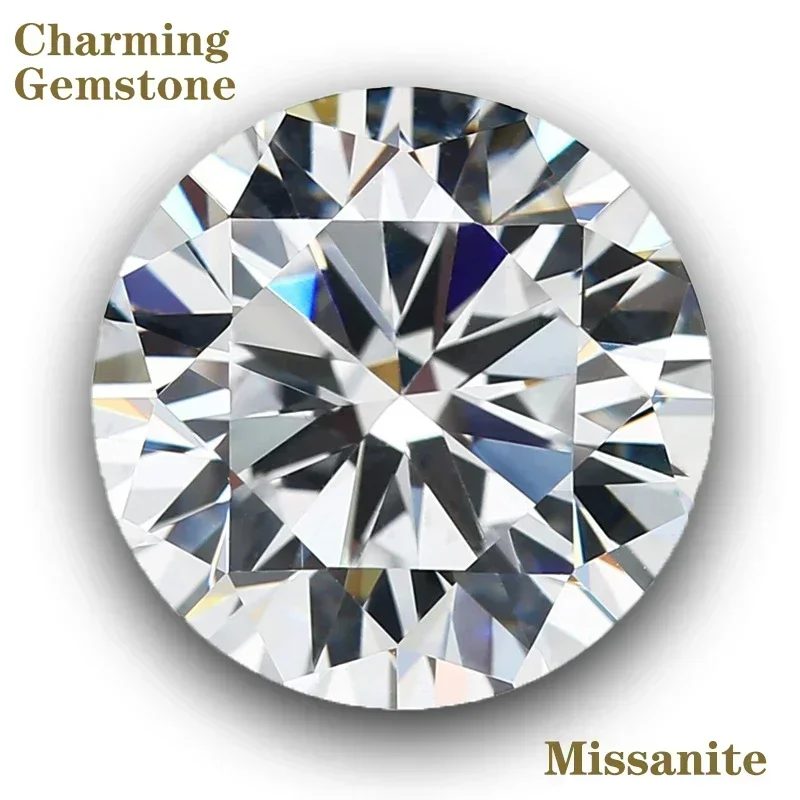 Pedra de moissanite cor d vvs1 corte redondo 0.1ct-12ct com certificado gra atacado moissanite pedras preciosas soltas fabricação de jóias