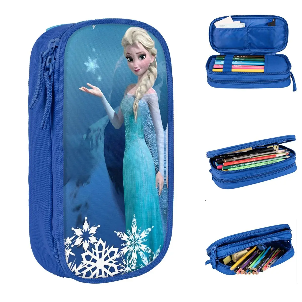 

Classic Frozen Fantasy Comedy Pencil Cases Elsa Pencilcases Pen Box for Girls Boys Large Storage Bag Supplies Zipper Stationery