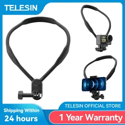 TELESIN soporte de cuello soporte de pecho para GoPro Hero 13 12 11 10 9 8 7 Insta360 DJI Osmo acción accesorios de Cámara de Acción de silicona